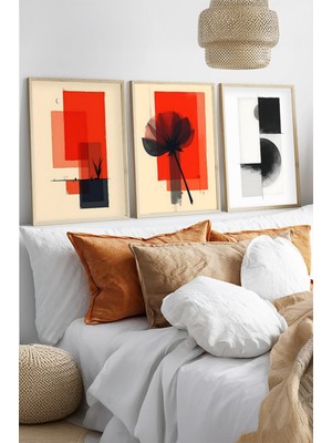 Huhuli Ahsap Cerceveli 3 Parca Set Tablo HUHU438