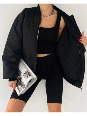 Meecy Unusex Bay Uyumlu Bomber Ceket Yelek Mont