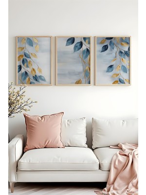 Huhuli Ahsap Cerceveli 3 Parca Set Tablo HUHU476