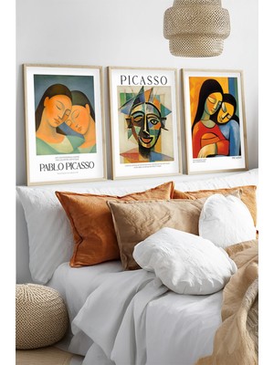 Huhuli Ahsap Cerceveli Pablo Picasso Tablo Seti HUHU546