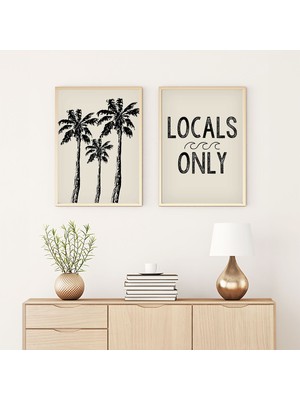 Huhuli Ahsap Cerceveli  2’li Modern Tablo HUHU237