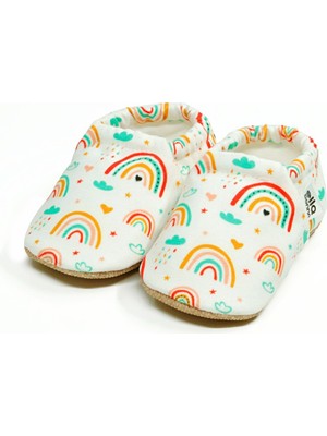 Ella Bonna Desenli Bebek Patiği, Kaydırmaz Taban, Ev Kreş Ayakkabısı Panduf