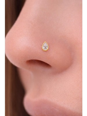 Sacce Scarves & Accessories 925 Ayar Gümüş Taşlı Damla Model Hızma Gold