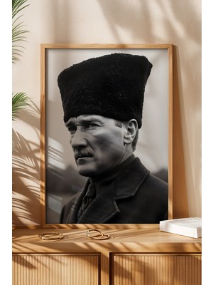Huhuli Mustafa Kemal Ataturk Baskili Ahsap Cerceveli Tablo HUHU507