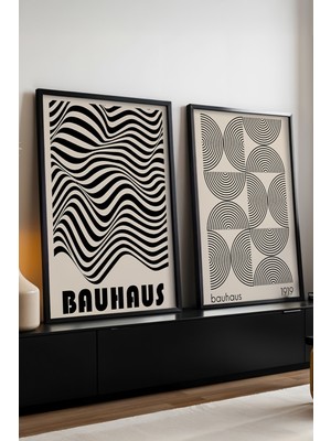 Huhuli Ahsap Siyah Cerceveli 2’li Modern Tablo HUHU247