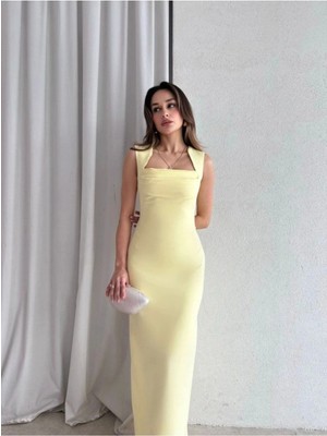 Meecy Kadın Maxi Elbise - Sarı