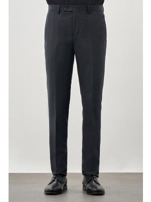 İmza Lacivert Düz Gabardin Esnek Yan Cep Slim Fit Classic Pantolon 1003245209_219