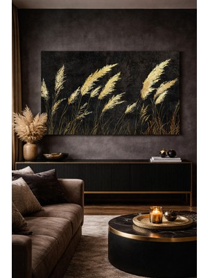 Dekoratif Altın Başaklar Kanvas Tablo