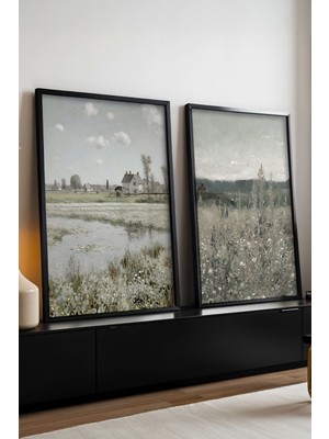 Huhuli Ahsap Siyah Cerceveli 2’li Modern Tablo HUHU272