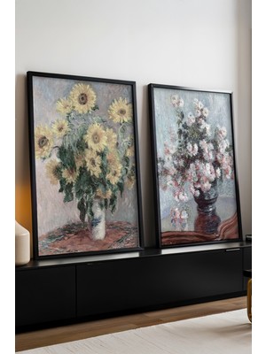 Huhuli Ahsap Siyah Cerceveli 2’li Modern Tablo HUHU279