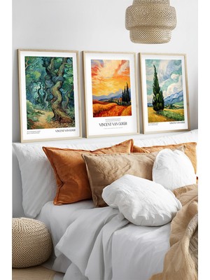 Huhuli Ahsap Cerceveli Vincent Van Gogh Tablo Seti HUHU528