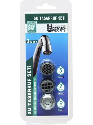 3’lü Su Tasarruf Seti | %75 Tasarruf | Evye-Banyo Batarya ve Duş Sistemleriyle Uyumlu