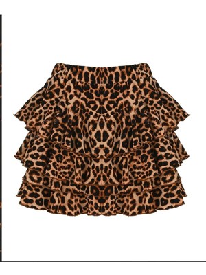 Meecy Mykonos Etek Leopar Desen Yeni