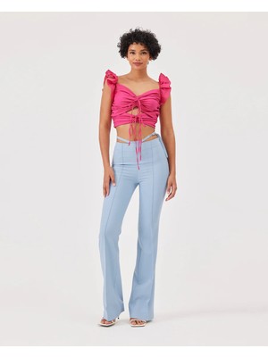 Yüksek Bel Mavi Pantolon