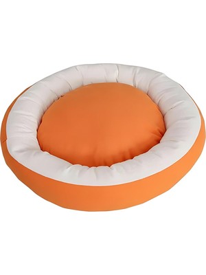 Feyza Design Turuncu ve Beyaz Renkli Rahat Kedi ve Küçük Köpek Yatağı