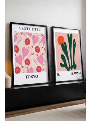 Huhuli Ahsap Siyah Cerceveli Sanatsal 2'li Set Tablo HUHU166