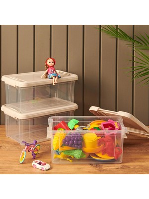 PremiumPort 3'lü Kilitli Saklama Kutusu Seti, 15 Lt, Dayanıklı ve Pratik Kullanımlı