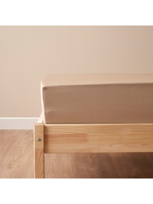 Bella Maison %100 Pamuk Saten Supreme Basic Tek Kişilik Lastikli Çarşaf Vizon (100X200X35 Cm)