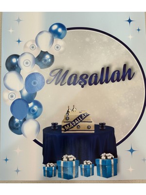 Deniz Party Store Metalik Sünnet Maşallah Kaligrafi Yazı