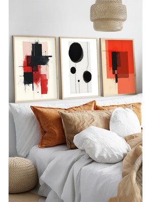 Huhuli Ahsap Cerceveli 3 Parca Set Tablo HUHU429