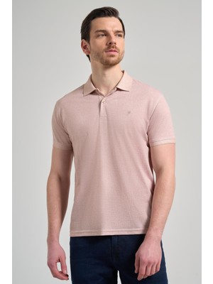 İmza Koyu Bej Kısa Kol Baskılı Pike Polo Yaka Cepsiz Esnek Casual Slim Fit Tişört 1011250151