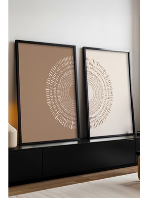 Huhuli Ahsap Siyah Cerceveli 2’li Modern Tablo HUHU251