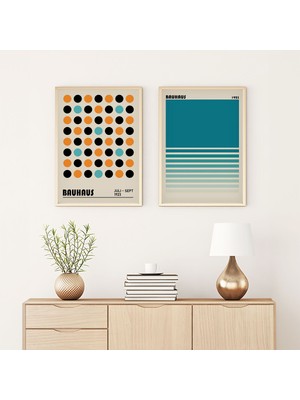 Huhuli Ahsap Cerceveli  2’li Modern Tablo HUHU249