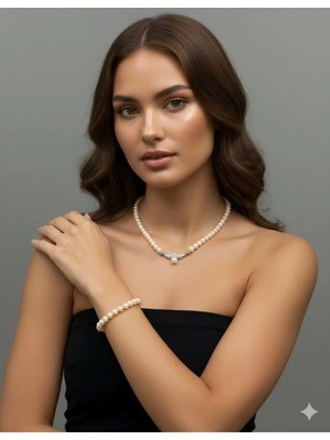 Eski Yeni Antik Inci Bileklik ve Kolye Takımı (Somon Incisi)