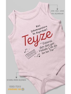 Bizi Çekemeyenlere Ne Diyorduk Teyze Baskılı Bebek Zıbını – Çıtçıtlı Body | %100 Pamuk Sıfır Kol