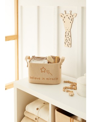 PremiumPort Renkli Çocuk Odası Jüt Keten Kumaş Saklama Sepeti 24X17X14