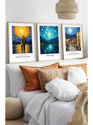 Huhuli Ahsap Cerceveli Vincent Van Gogh Tablo Seti HUHU529