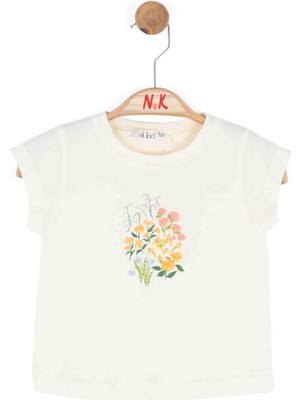 Nk Kız Bebek Bele Tshirt 1-4 Yaş Krem