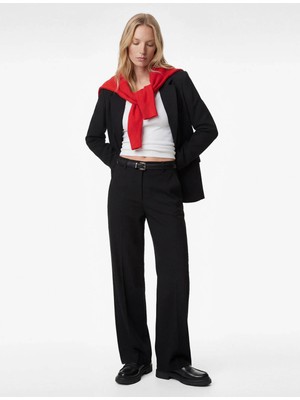 Koton Kemerli Siyah Kadın Pantolon 6SAK40137PW