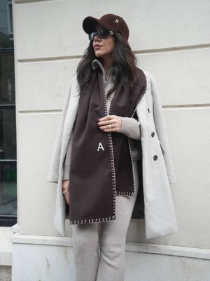 Atelier Tuğba ATK001 Kişiye Özel Nakışlı Kaşmir Atkı