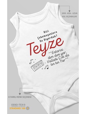 Morivo Kids Bizi Çekemeyenlere Ne Diyorduk Teyze Baskılı Bebek Zıbını – Çıtçıtlı Body | %100 Pamuk Sıfır Kol