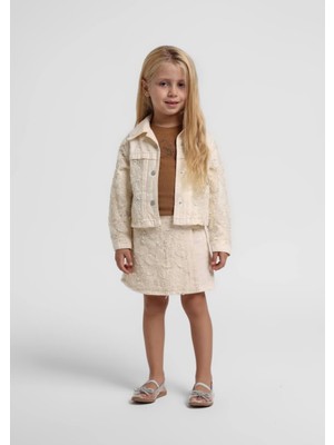 Escabel Kız Bebek Işlemeli Ceket 1-5 Yaş Krem