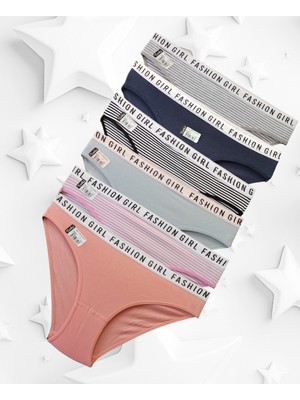 Tutku 6'lı Paket Fashion Girl Çok Renkli Kadın Slip Külot-Çok Renkli-M