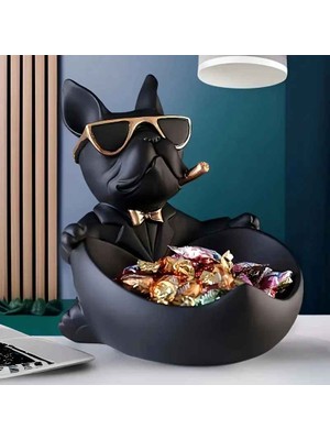 Trend Store Bulldog Köpek Dekoratif Heykel Biblo Sunumluk & Anahtarlık Kutusu | Şık Masa Üstü Ev Ofis Dekoru | Hediyelik Obje