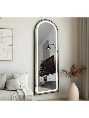 Esenhome DECOR Siyah Çerçeveli Beyaz Ledli Oval Duvar Aynası 60X180CM
