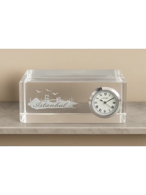 Eco Lounge Istanbul Tasarımlı Kristal Saatli Biblo