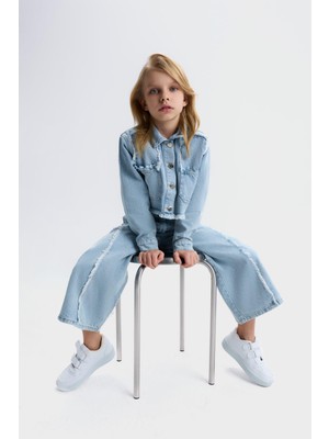 Nk Kız Çocuk Miusa Denim Pantolon 4-8 Yaş Açık Mavi