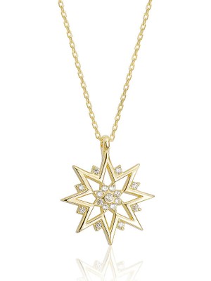 Lilarote Işık Saçan Taşlı Altın Kolye