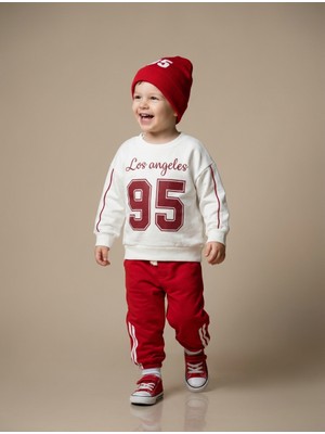 Bebendy Erkek Bebek Baskılı Bereli Eşofman Takımı