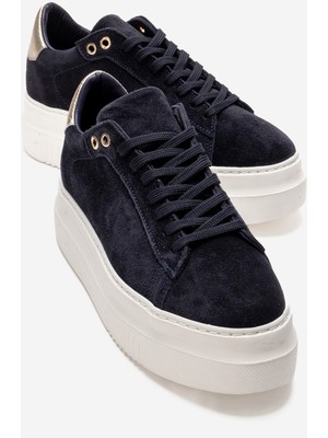 Luvi Nera Lacivert Süet Hakiki Deri Kadın Günlük Spor Ayakkabı