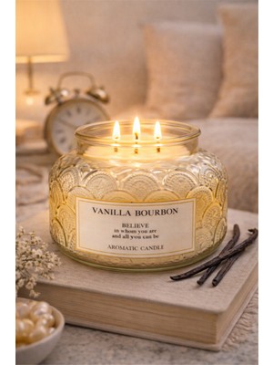 BRANDSMITHS Vanilya Bourbon Kokulu Cam Mum