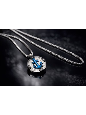 Denizci Tasarım Titanyum Çelik Minimal Gemici Çapa Kolye