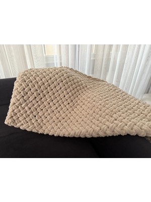 Yeni Doğan ve Bebekler Için Kadife Ip El Örgüsü Battaniye