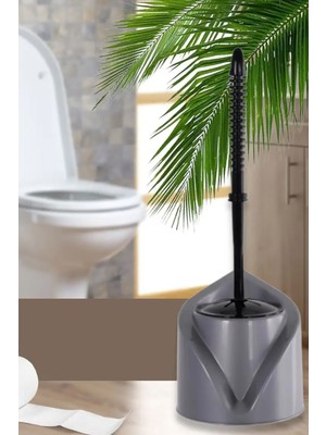 Gampus Wc Tuvalet Banyo Fırçası Klozet Fırçası Klasik Siyah Kolay Kullanım Klozet Fırça Set