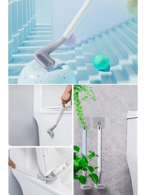 Gampus Silikon Tuvalet Fırçası Banyo Bükülebilir Silikon Wc Fırçası