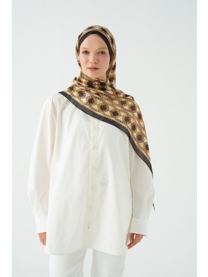 Camellia Scarfs Prag Rami Şal - Siyah Bej